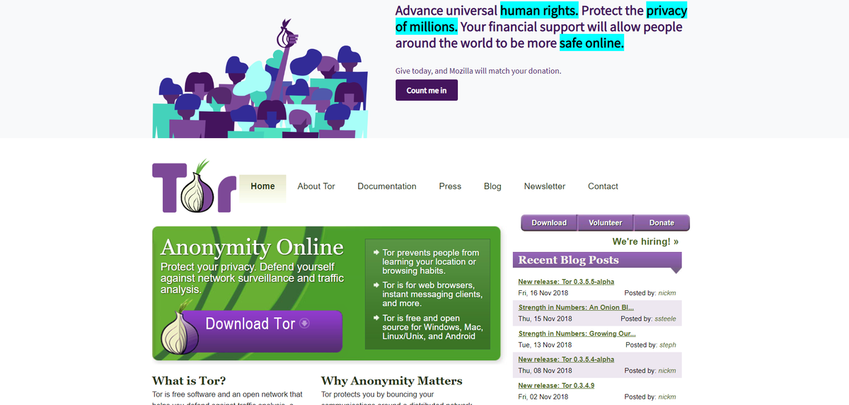 Главная страница проекта TOR - project