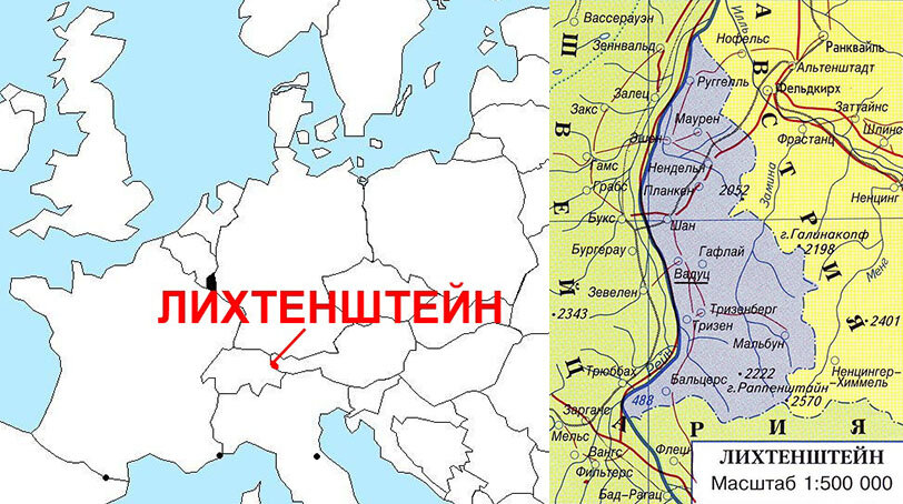 Княжество лихтенштейн карта