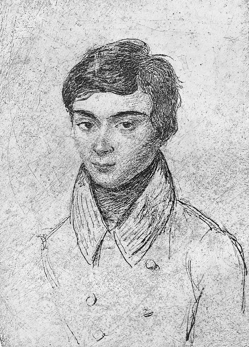 Рис.1. Эварист Галуа  в 15-летнем возрасте (карандашный портрет с натуры)