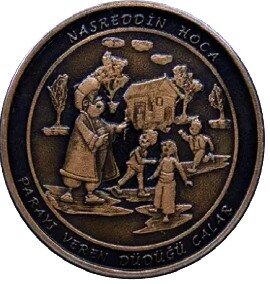 Монета 2½ лиры  2015 года посвященная Ходже Насреддину.