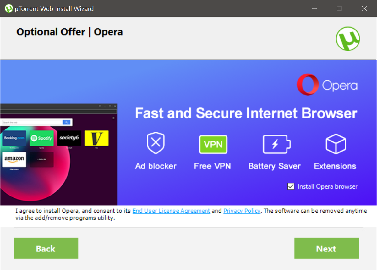 Option offers. Utorrent web. Webtorrent. Offer an option. Utorrent install Wizard.