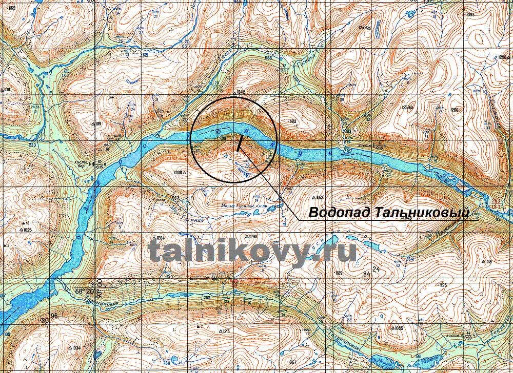 Озеро на плато путорана на карте