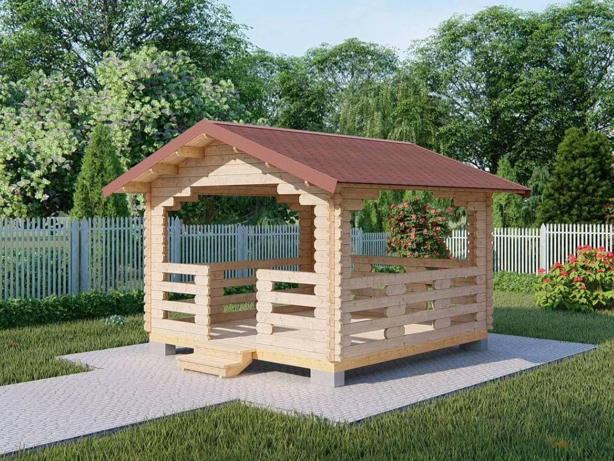 Оптимальный размер небольшой летней беседки составляет 3 на 3 метра. Этого достаточно как для семейного круга, так и для отдыха небольшой группой людей.