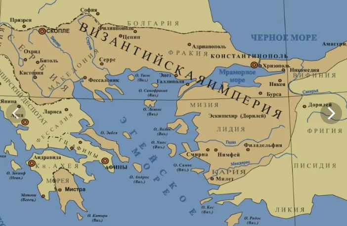 Амастрида на карте Византийской Империи. Источник: Яндекс-картинки.