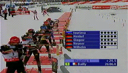 08.12.2007. Снежинки. Гонка преследования. 1.С. Байи; 2. Е. Юрьева; 3. К. Вильхельм.