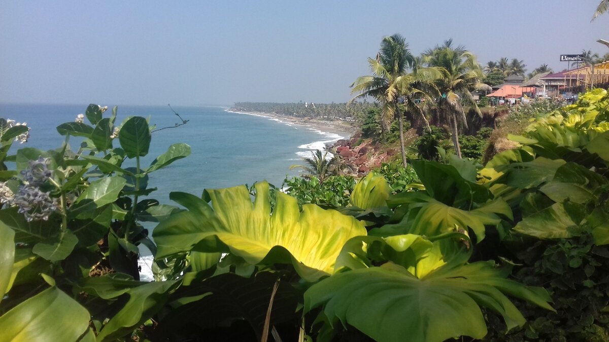 Вид с Клифа на прибрежную полосу и пляжи Варкалы.