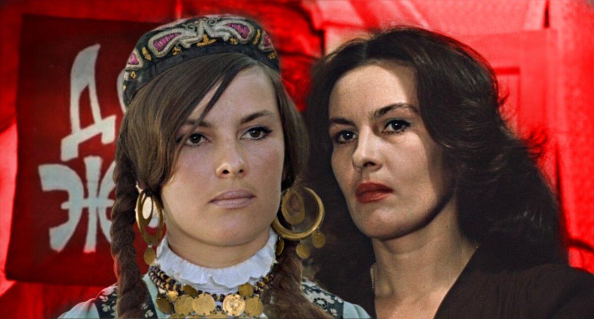 Фотоколлаж. Кадры из фильмов. Татьяна Ткач в роли одной из жён Абдуллы и в роли Анны, подружки Фокса