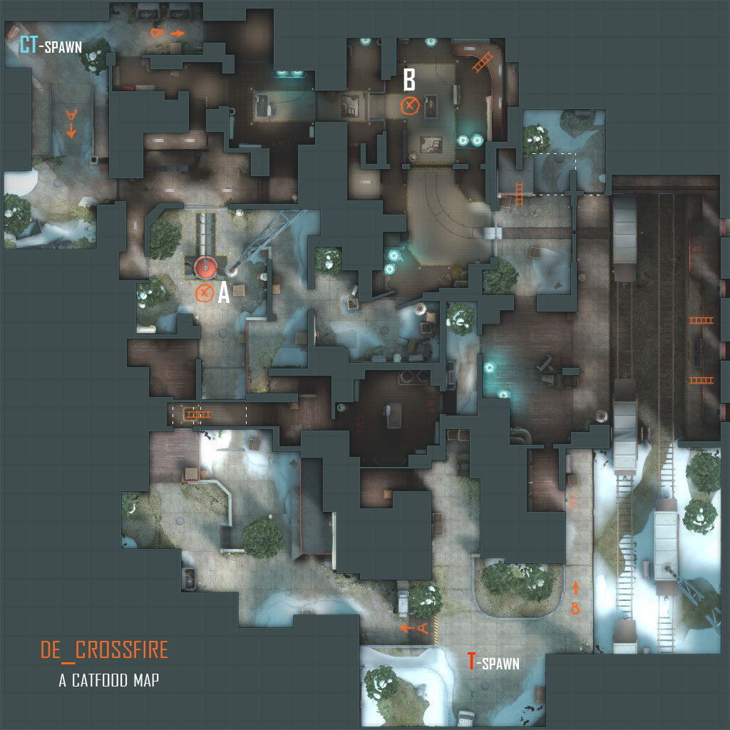 English:
Very scary map, which you can not just shoot at each other and build a bomb, and also look at the terrible alien humanoids. A sort of curiosities, but in incubators :)) It is also worth mentioning that the map is big enough and interesting, maybe even add in our favorite CS:GO. Well, as long swing and rejoice.
Balance command: Good
Link to map:crossfire 
Работа из Мастерской для Counter-Strike: Global Offensive
Автор: catfood
A bomb-defuse map based high in the mountains. Counter-Terrorist motivation: Today we are send on a special mission by the government.
Personal evaluation of the author: 7\10

