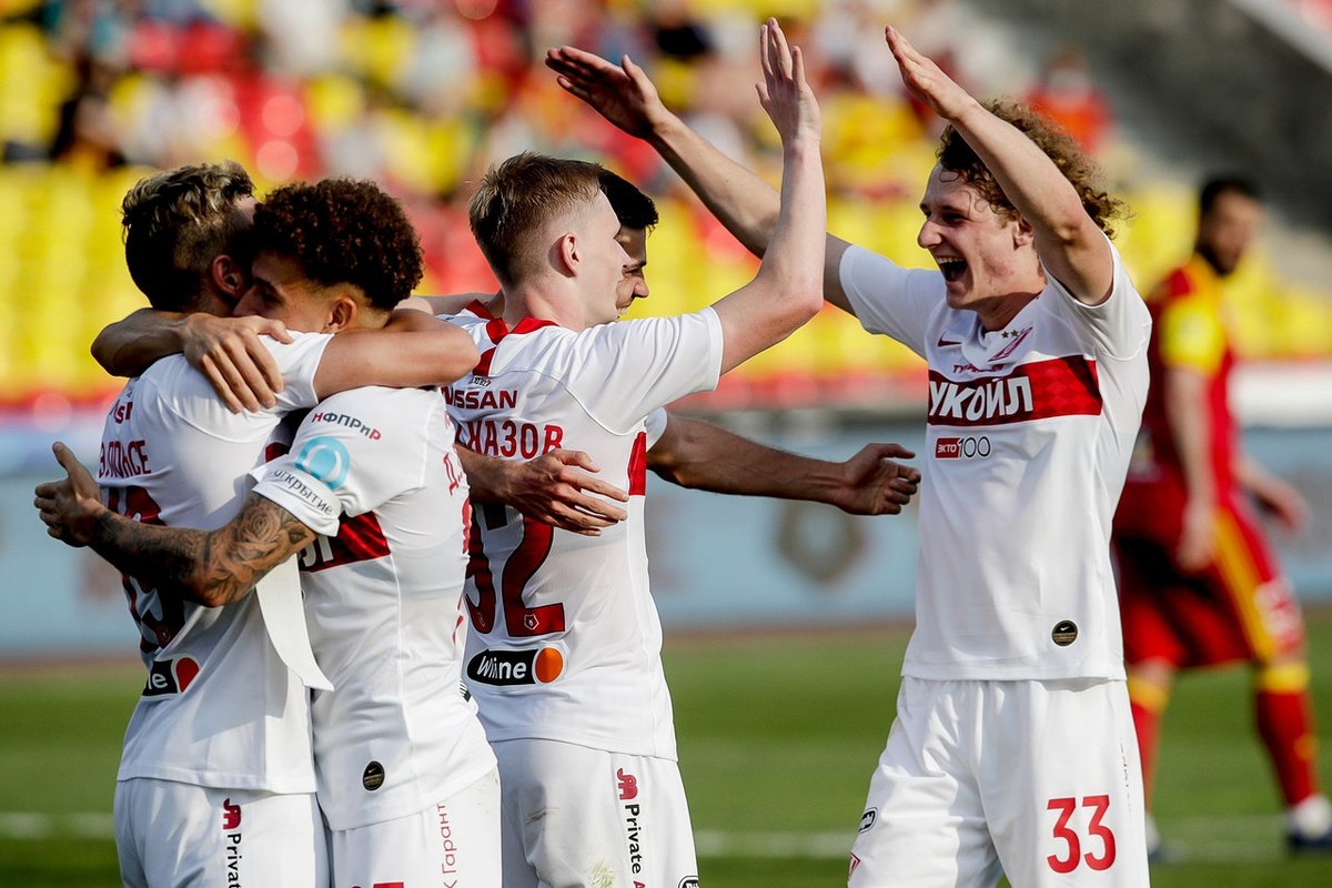 «Спартак» празднует гол в ворота «Арсенала». Фото с сайта sports.ru