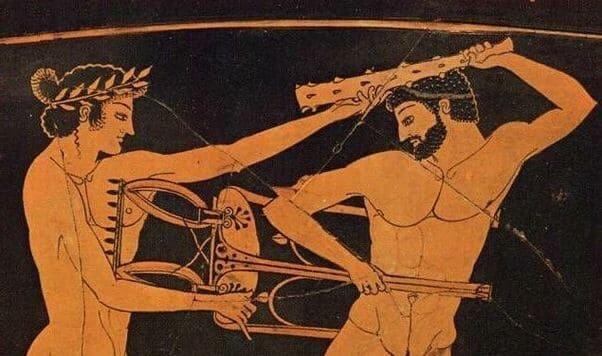 Фреска: "Борьба Аполлона и Геракла за Дельфийский треножник"