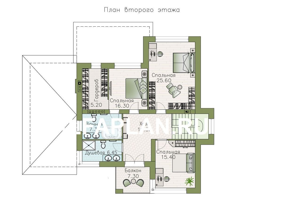 Проект дома 655В «Формула успеха», мастер-спальня + 3 спальни, 231м2 |  Популярные проекты домов Альфаплан | Дзен