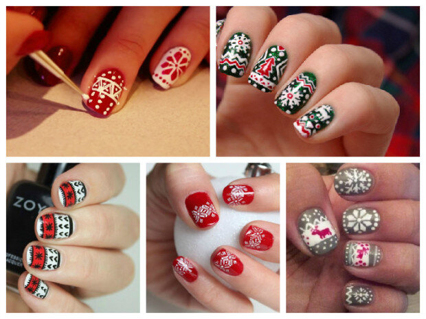  Новогодний маникюр