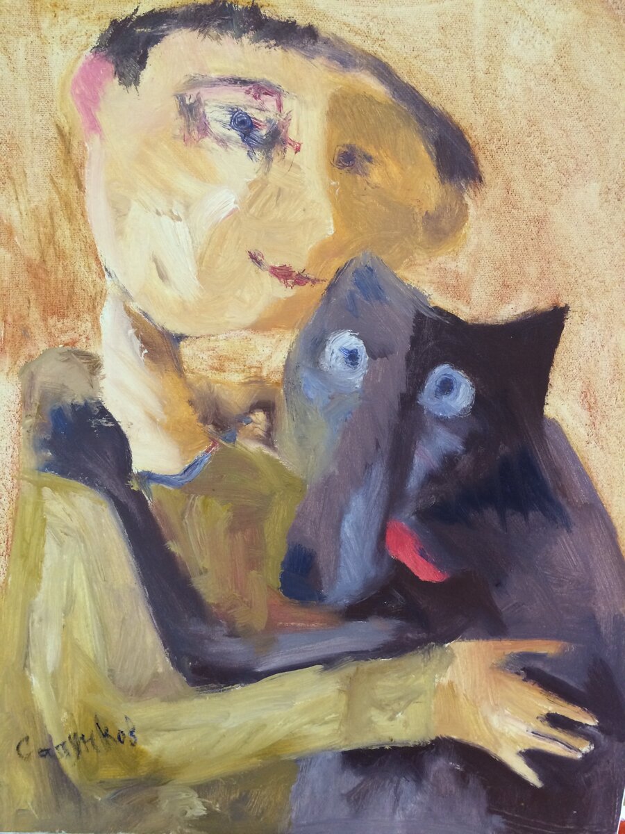 Игорь Сапунков "Человек и собака" (Из коллекции галереи "Арт-Гнездо")