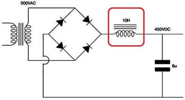 Блок питания с дросселем схема
