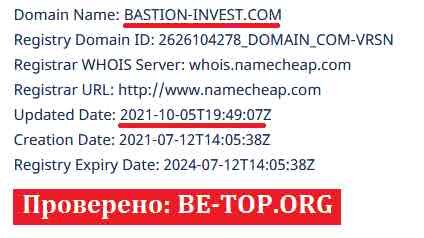 Возможность снять деньги с "Bastion-Invest" не подтверждена.