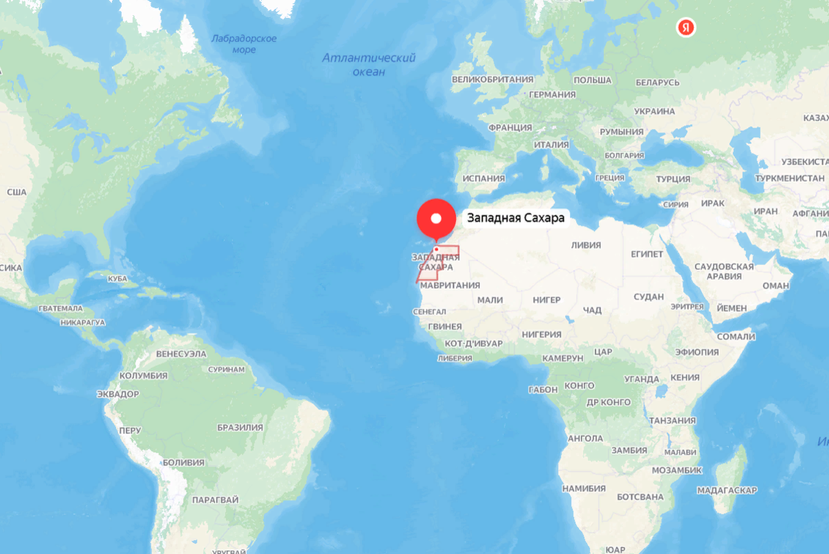 Западная Сахара. Фото с Яндекс.Карт.