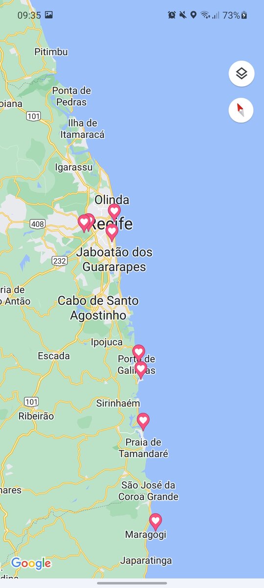 Порту-де-Галиньяс внизу под Ресифе