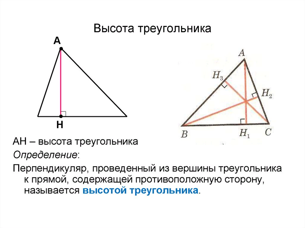 Прямые содержащие. Медиана биссектриса и высота треугольника. Как показывается высота треугольника. Определение высоты треугольника. Как провести высоту в треугольнике