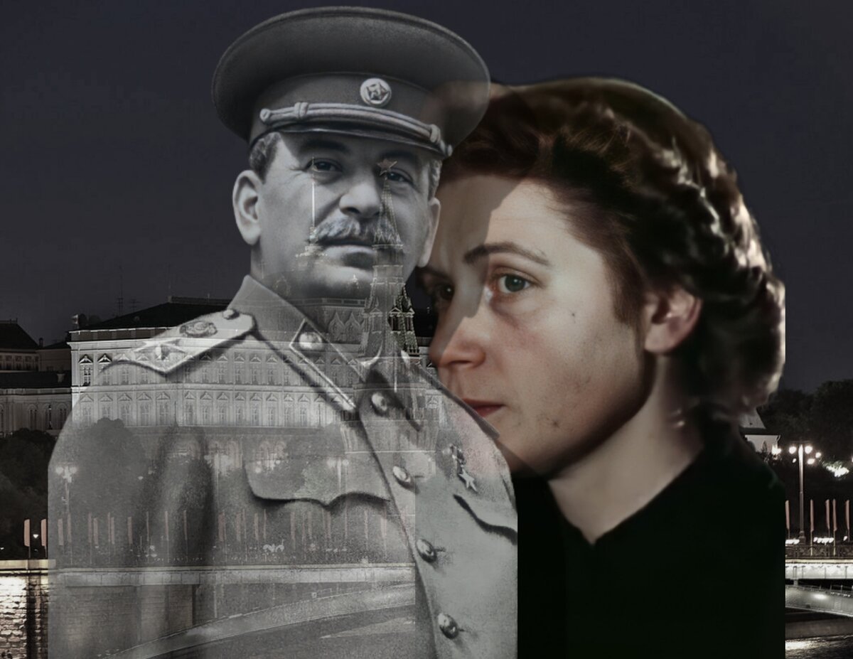 Светлана Сталина и Иосиф Сталин. 