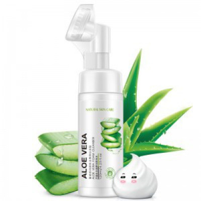 Пенка для умывания с массажной щеточкой Rorec Aloe Vera.