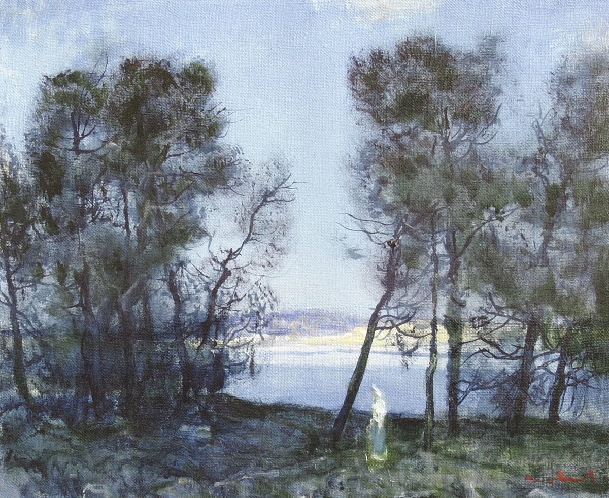 Мыльников. У озера. 1974.