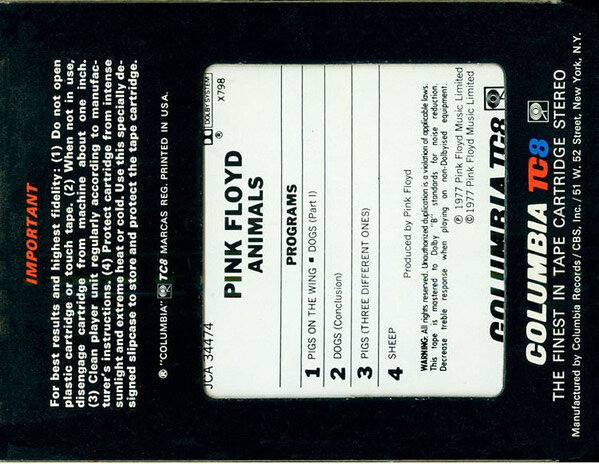 Pink Floyd "Animals" Q8 tracklist