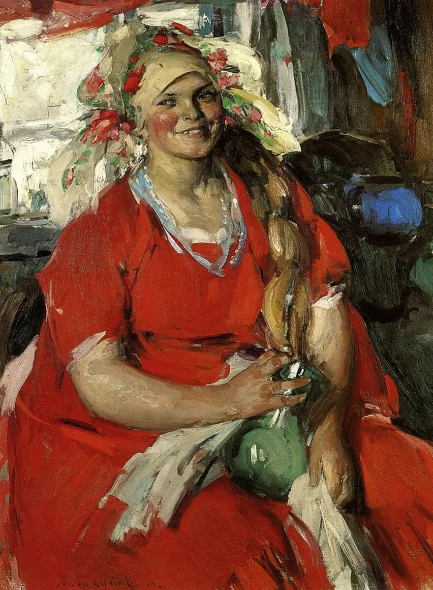 Женщина в красном.