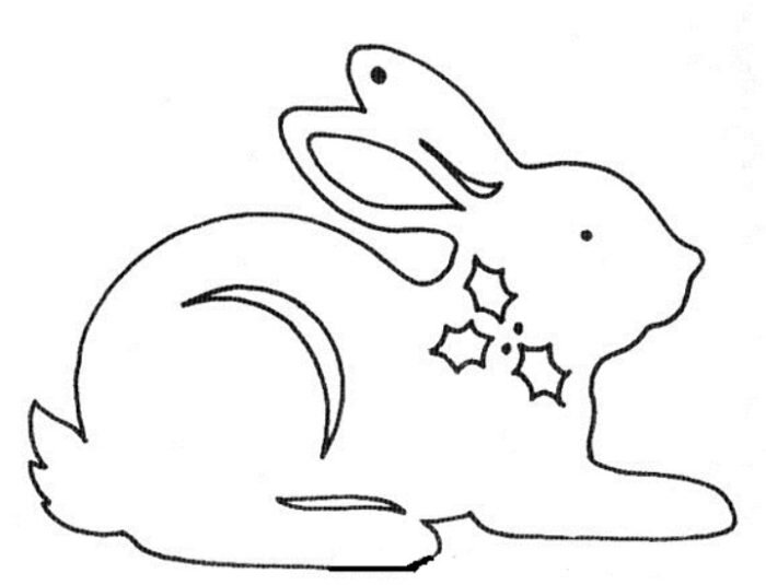 шаблоны для вырезания, новый год, украшения на окна, кролик, год кролика, радость творчества