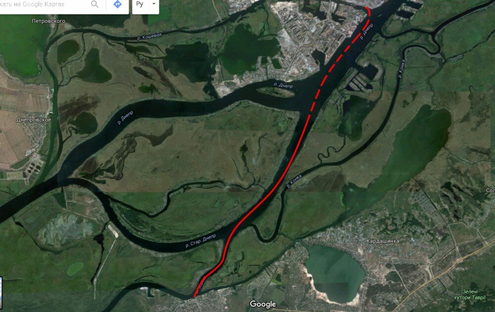 То, что помечено штрихом,и есть наш путь.
