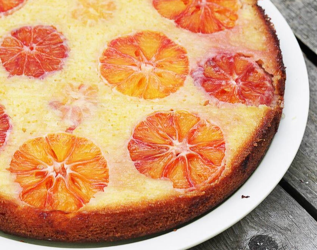 Пирог-перевертыш с апельсинами рецепт с фото