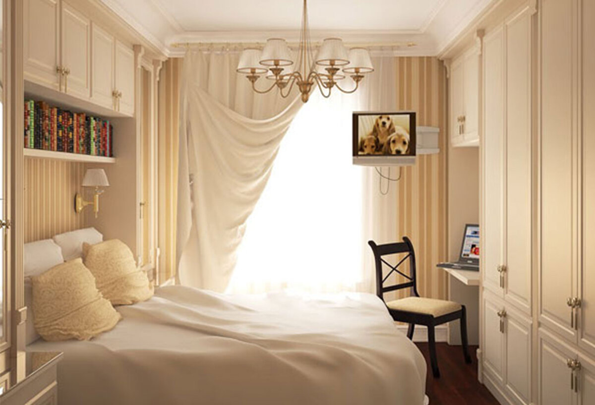 Как обустроить маленькую спальню - 6 идей дизайна интерьера маленькой спальни и 70 фото.
