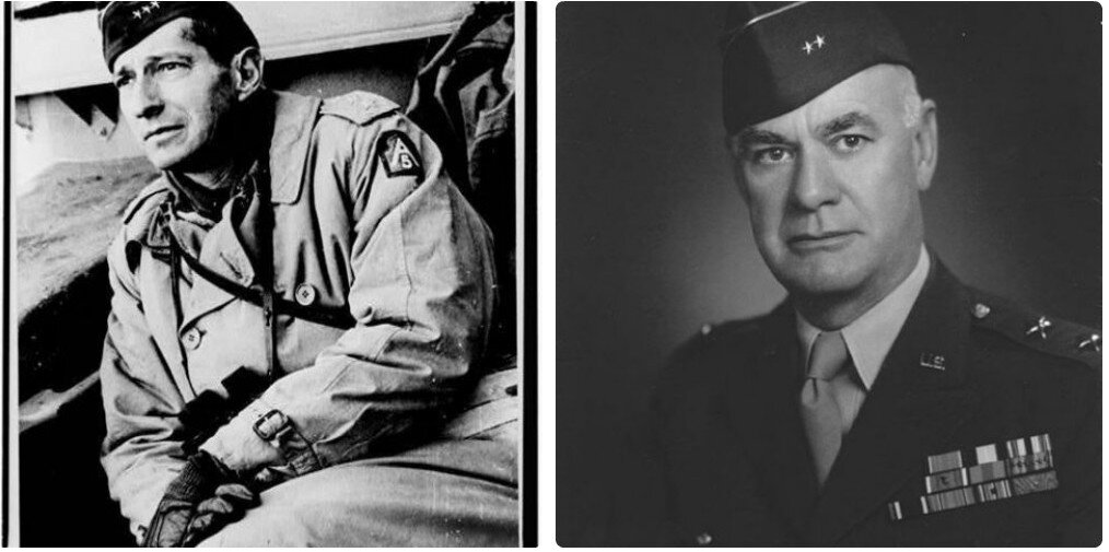 Слева-направо. Командующий 5-а армией М. Кларк и командир 36-й дивизии Ф. Уолкер.