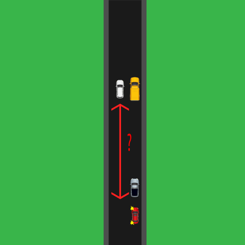 Но тут же возникает справедливый вопрос, до какого расстояния белый автомобиль считается движущимся впереди? И когда же можно начинать обгон, не нарушая п.11.2 ПДД?

Прямого ответа Правила дорожного движения не дают, но для определения этого расстояния можно сослаться на первое общее правило обгона: