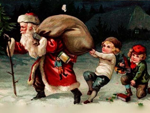 Рождественская дореволюционная открытка. wikimedia