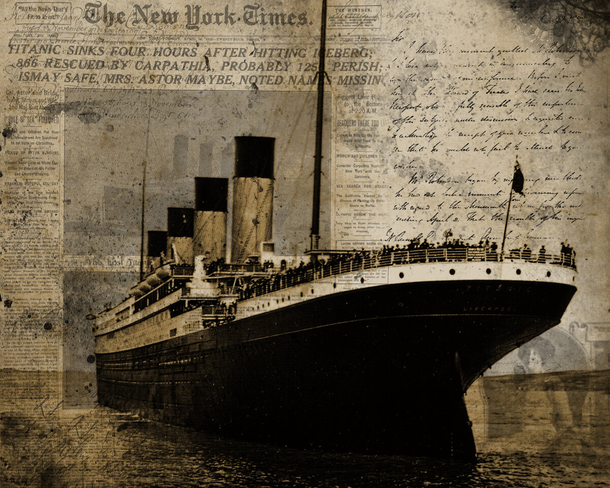 Титаник пароход фото тонет