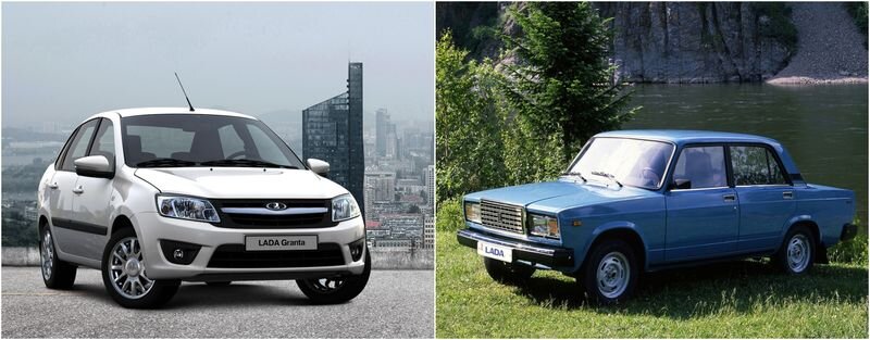 Лада Гранта и ВАЗ-2107