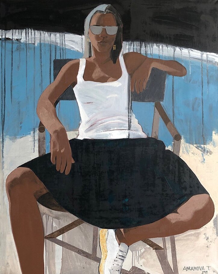 “Girl sitting on a chair ”, oil by Tatyana Abramova
