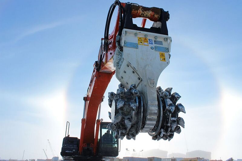 Роторная фреза на экскаватор