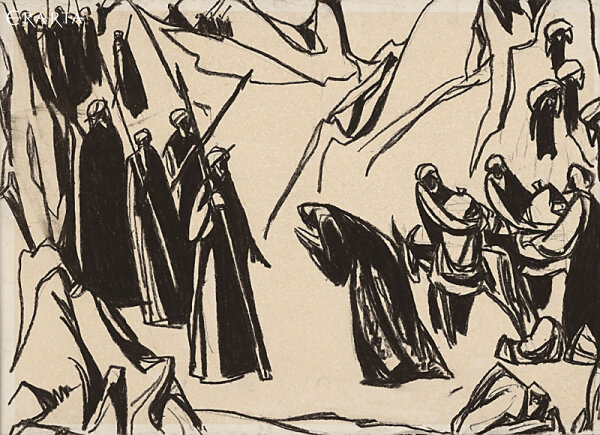 Петр Горбань. Авигея привозит дары свои Давиду.                                                                                      Музей современного искусства Эрарта. Санкт-Петербург.