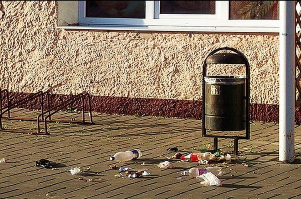 Если бы каждый, положил свой мусор в урну рядом-этого гадкого вида мы бы не увидели.