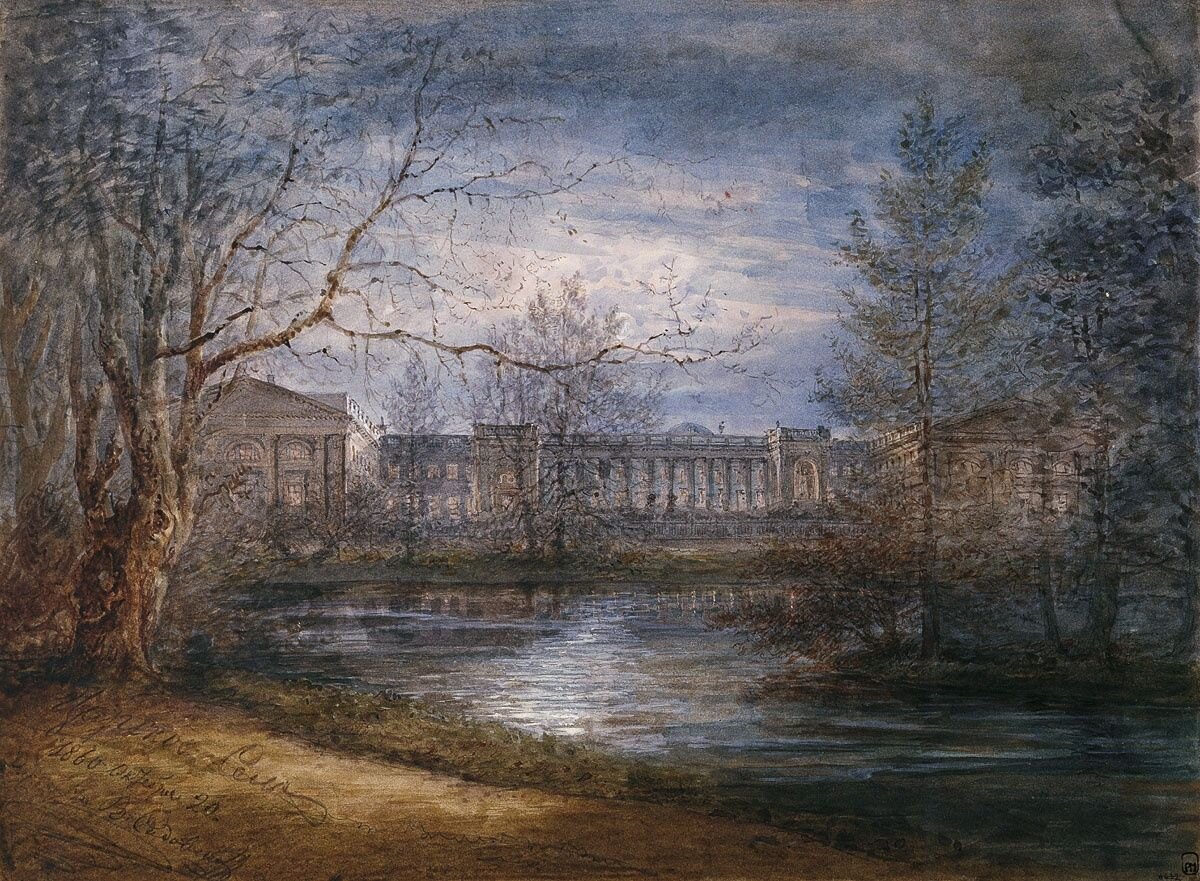 Ещё одна картина поздней осени. В Садовников "Александровский дворец в Царском Селе"