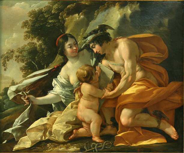 Venus, Mercury and Cupid painting by Nicolas Chaperon

