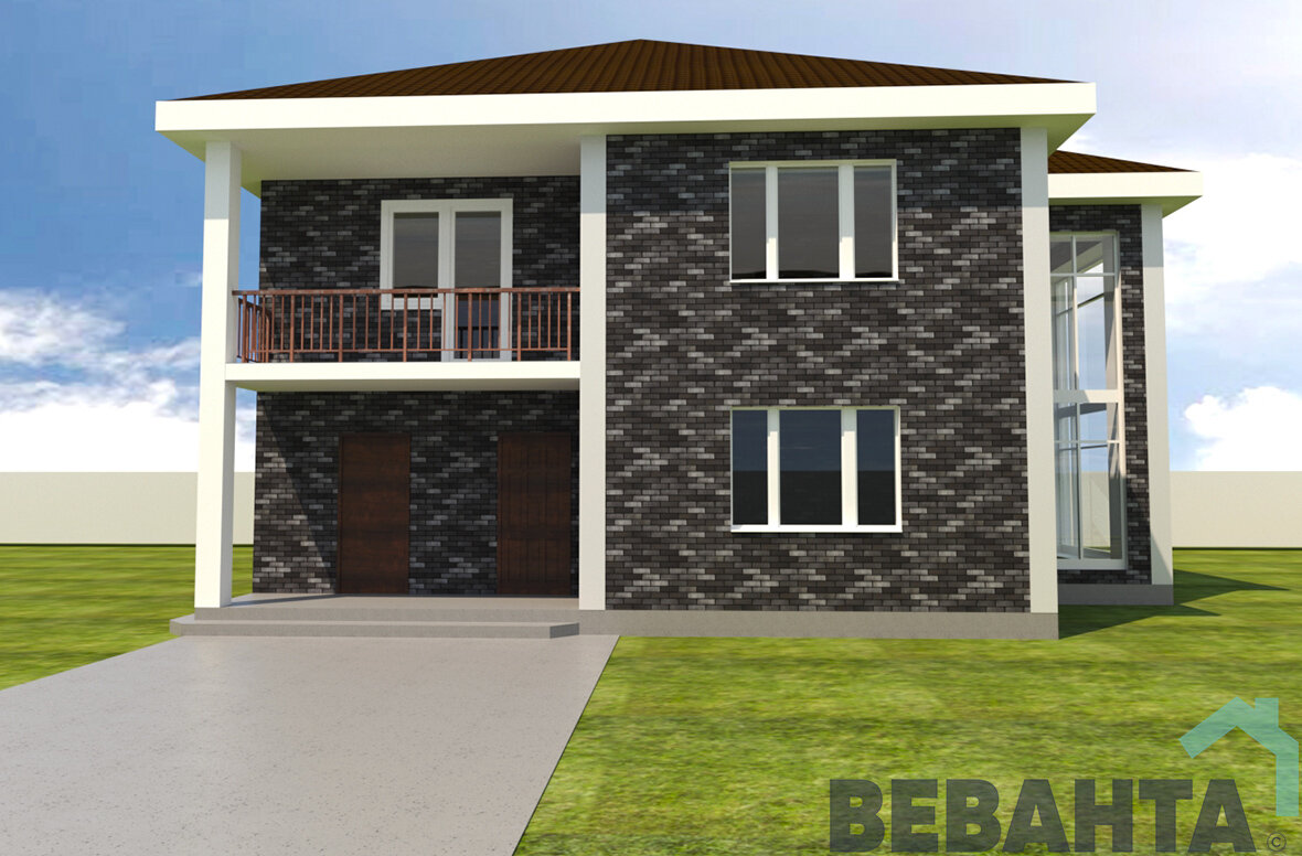 У главного фасада дома две входных двери