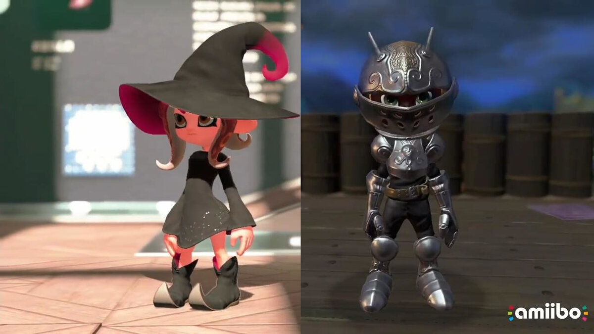 Костюмы с изображения можно достать при помощи Amiibo фигурок