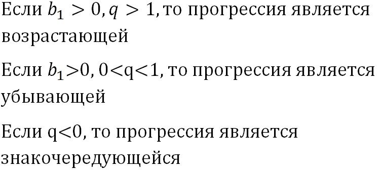 Частные случаи геометрических прогрессий