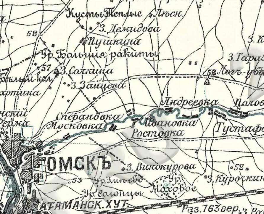 Карта омской губернии 1900 года