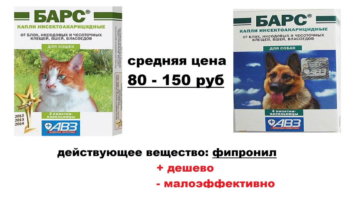 Капли от блох "Барс" и "Барс Форте"