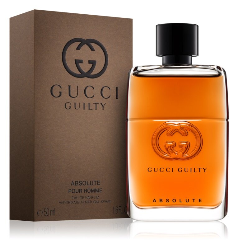 Gucci Guilty Absolute Уникальная древесная композиция Gucci Guilty Absolute появилась на свет благодаря сотрудничеству креативного директора Gucci Алессандро Микеле и мэтра парфюмерии Альберто Морильяса, . Получившееся творение сочетает в себе очень сухие насыщенные древесные ноты. Три вида масла пачули – сладкого, темного и землистого – подчеркивают насыщенность запаха, а нота ветивера придает ему деликатную свежесть лесной травы.На создание флакона мастеров вдохновили традиционные мужские атрибуты: коньяк и сигары, их фактура и цвет. Gucci Guilty Pour Homme: он увенчан блестящим черным колпачком и наполнен ароматом насыщенного коньячного оттенка. объём 50 мл ,вес 350 гр, цена 7000 руб