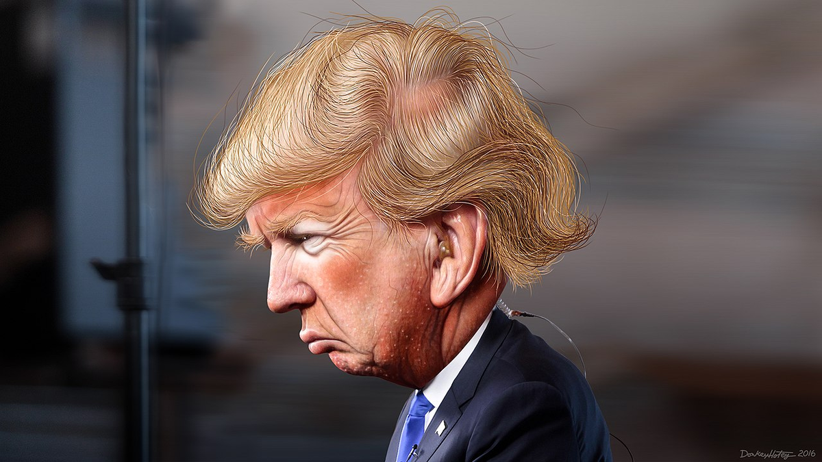 By DonkeyHotey - Donald Trump - Caricature, CC BY-SA 2.0, https://commons.wikimedia.org/w/index.php?curid=60681755