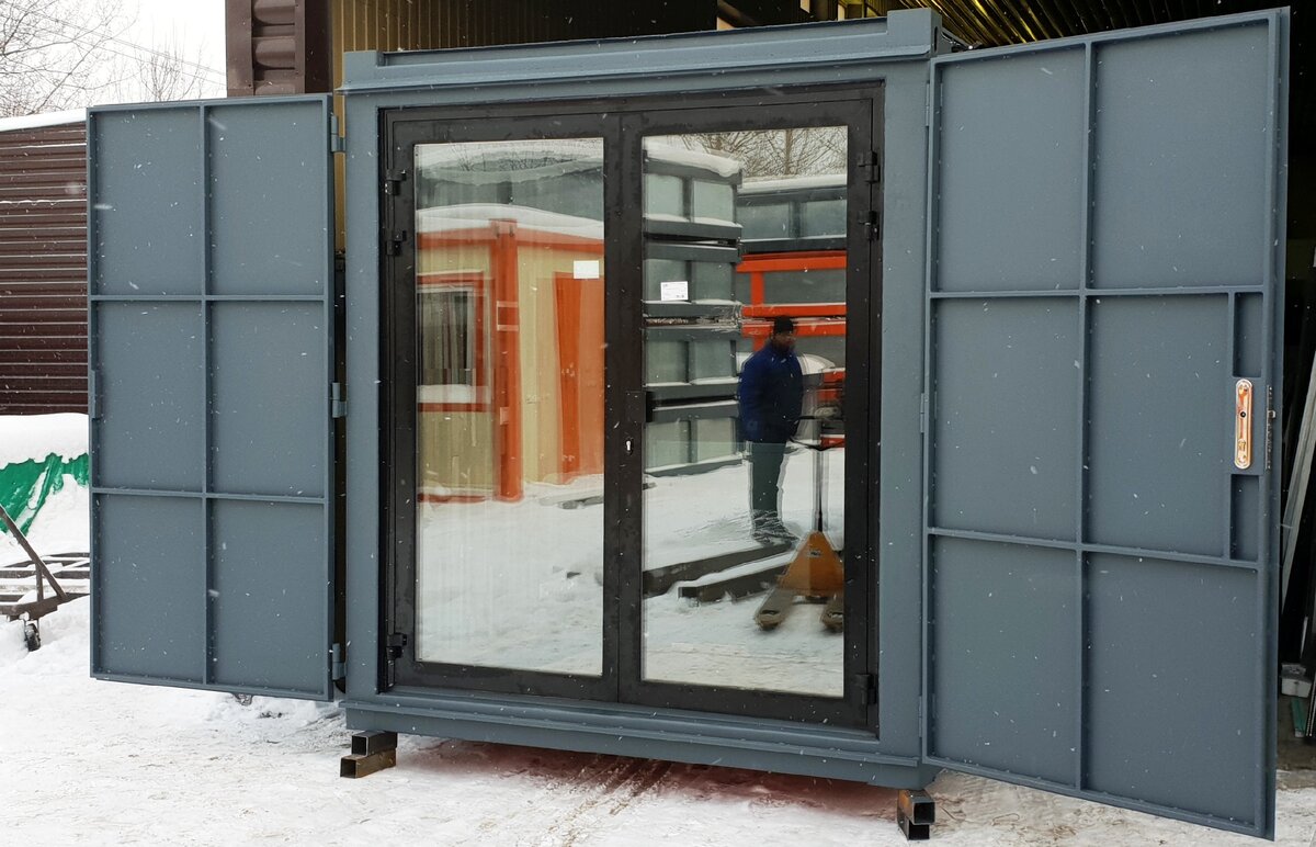 сборка контейнера ц цеху компании Модульдом